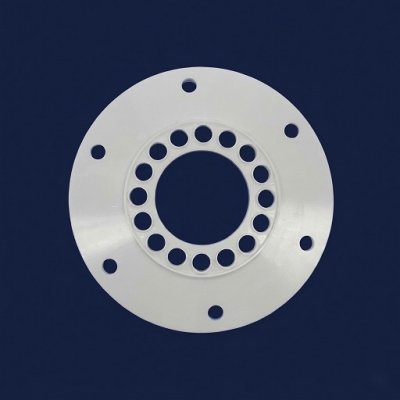 Alumina ceramic disc with multiple drilled holes